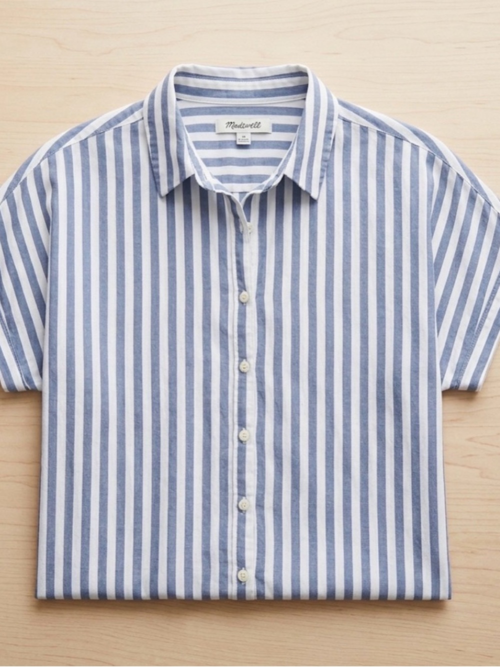 Madewell Navy and White Striped Shirt